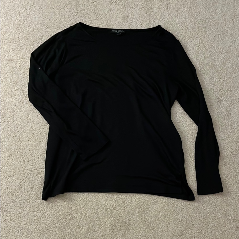 Women's Black Long Sleeve Top Relaxed Fit